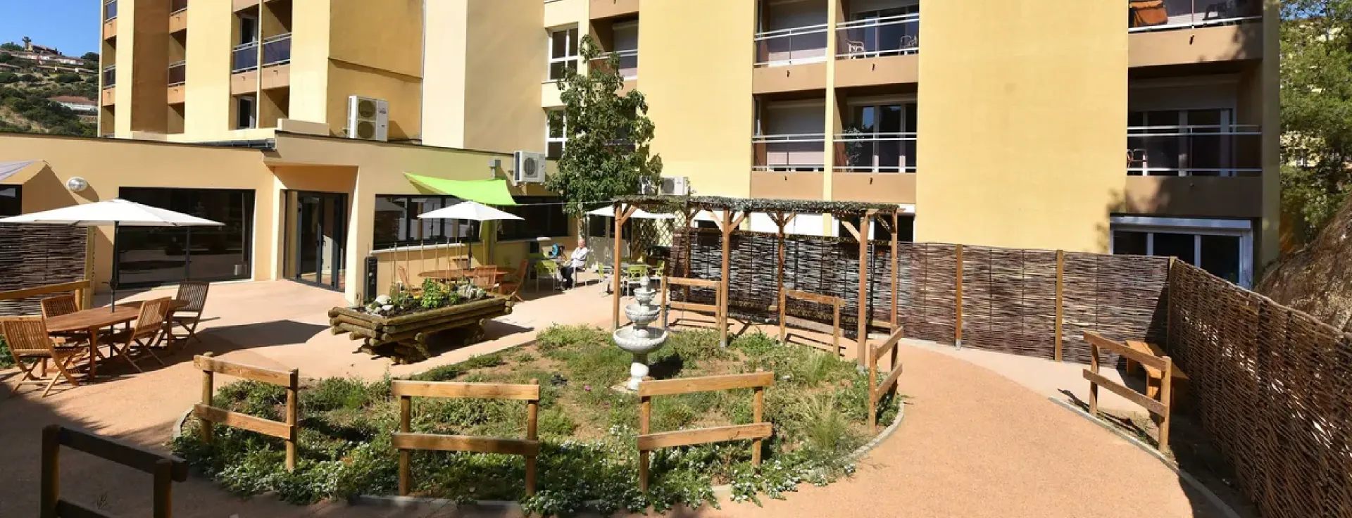 Façade of Casa Serena nursing home in Propriano, Corsica